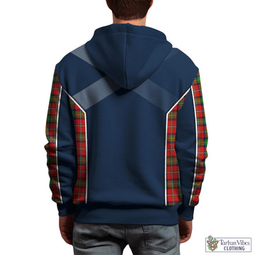 Fairlie Modern Tartan Hoodie with Family Crest and Scottish Thistle Vibes Sport Style