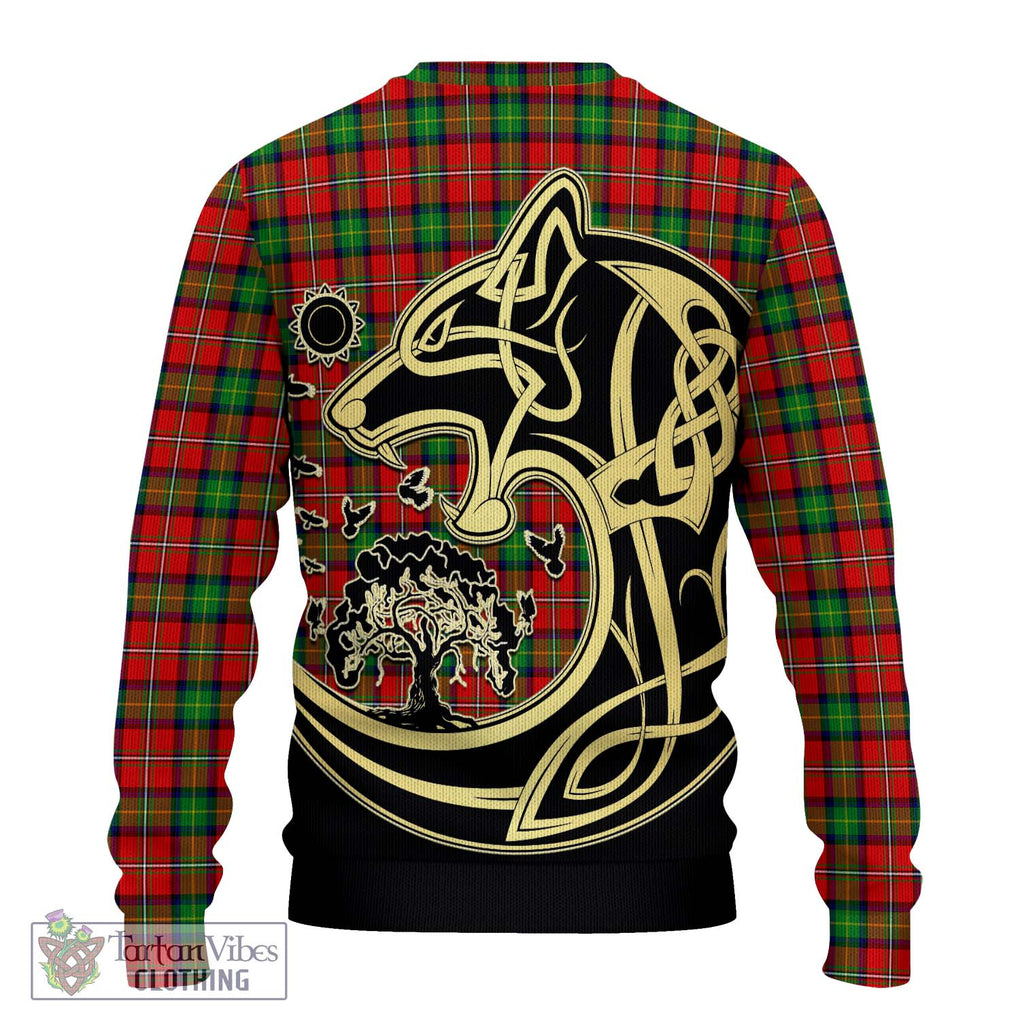 Fairlie Tartan Knitted Sweater with Family Crest Celtic Wolf Style - Tartan Vibes Clothing
