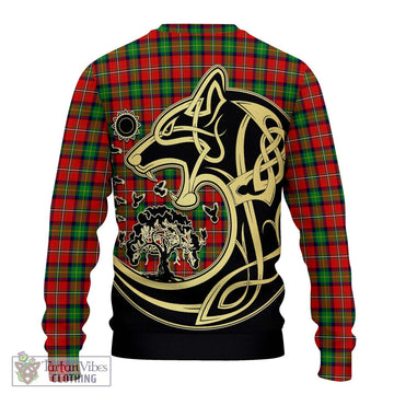 Fairlie Tartan Knitted Sweater with Family Crest Celtic Wolf Style - Tartan Vibes Clothing