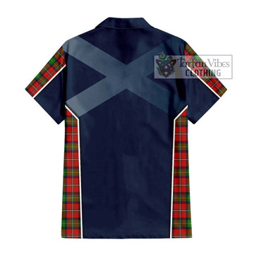 Fairlie Tartan Short Sleeve Button Shirt with Family Crest and Lion Rampant Vibes Sport Style - Tartan Vibes Clothing