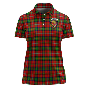 Fairlie Modern Tartan Polo Shirt with Family Crest For Women