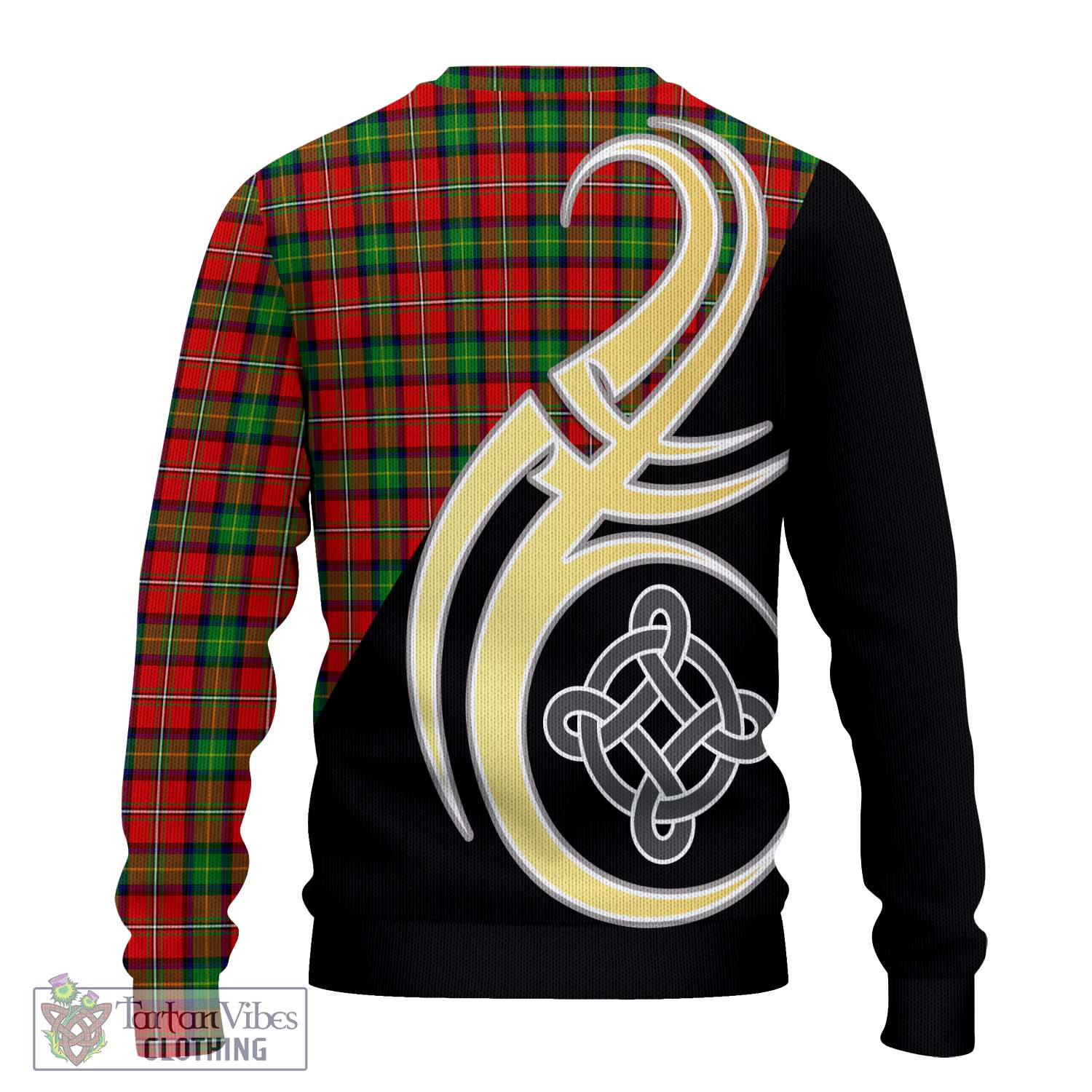 Fairlie Tartan Knitted Sweater with Family Crest and Celtic Symbol Style - Tartan Vibes Clothing