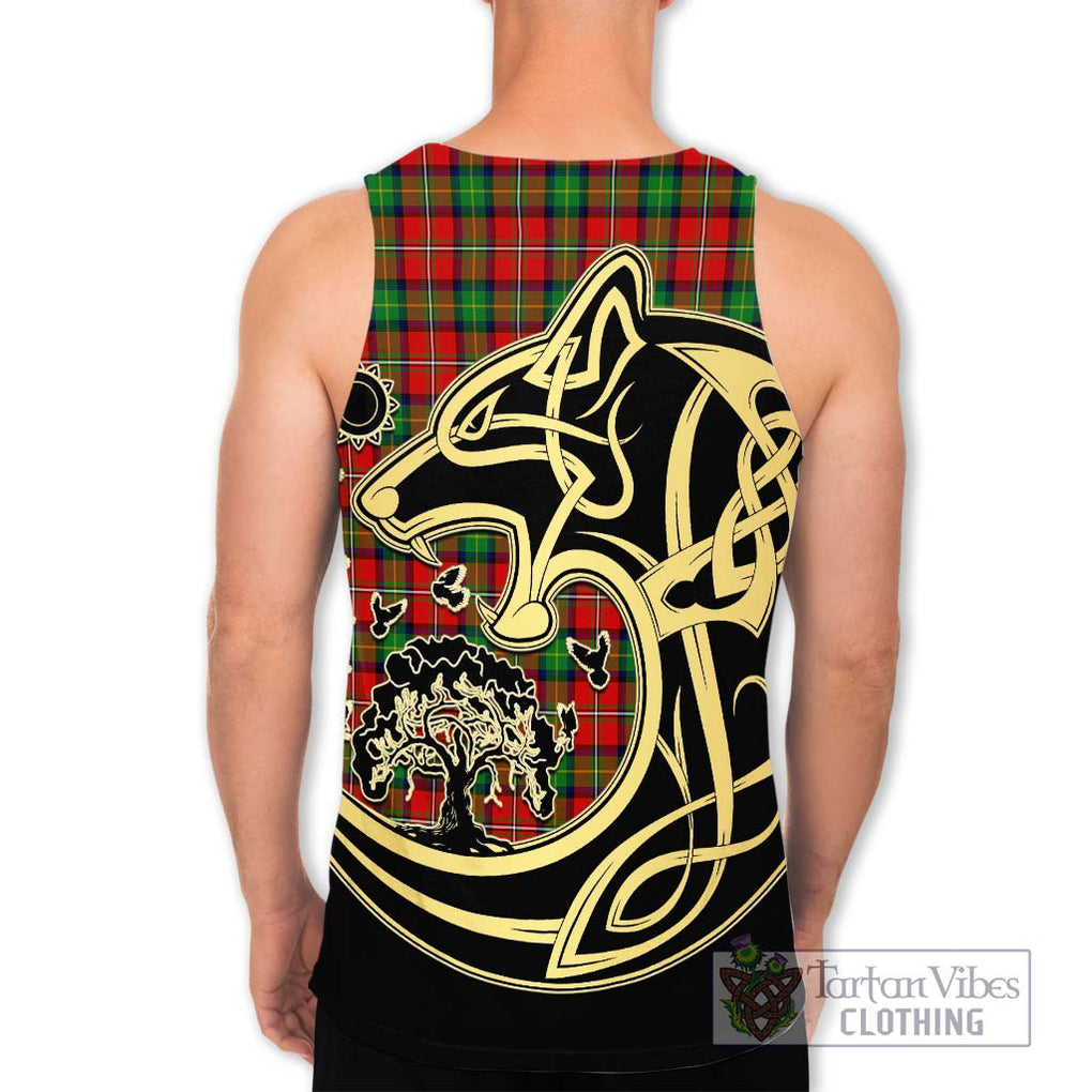 Fairlie Tartan Men's Tank Top with Family Crest Celtic Wolf Style - Tartan Vibes Clothing