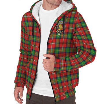 Fairlie Modern Tartan Sherpa Hoodie with Family Crest