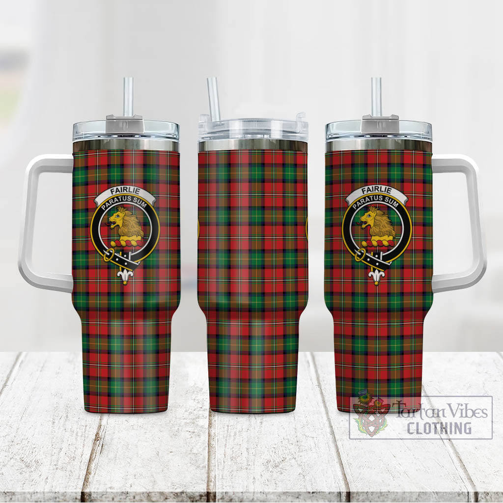 Tartan Vibes Clothing Fairlie Modern Tartan and Family Crest Tumbler with Handle