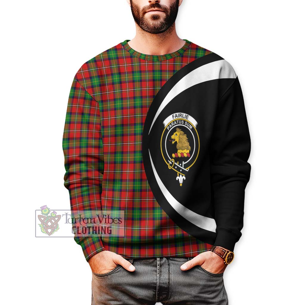 Fairlie Tartan Sweatshirt with Family Crest Circle Style - Tartan Vibes Clothing