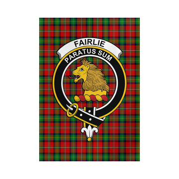 Fairlie Tartan Garden Flag with Family Crest