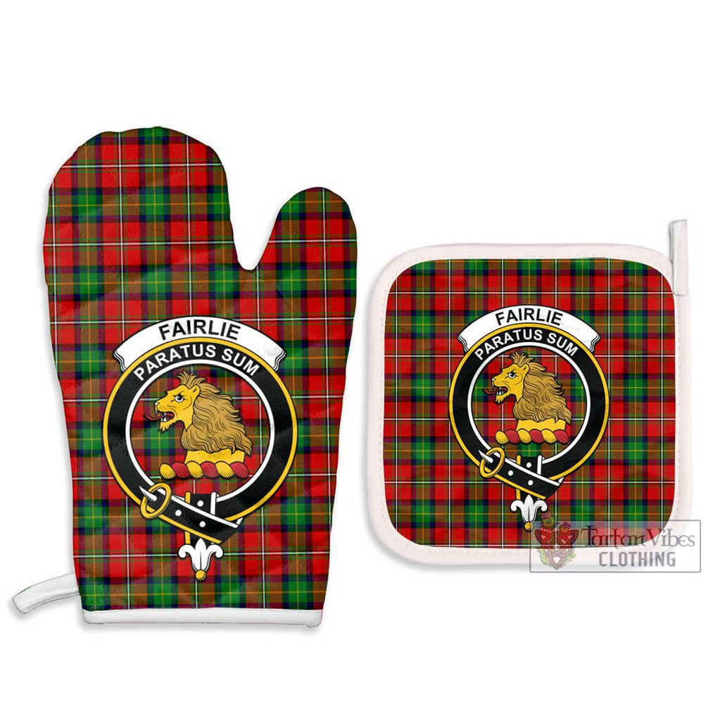 Fairlie Tartan Combo Oven Mitt & Pot-Holder with Family Crest Combo 1 Oven Mitt & 2 Pot-Holder White - Tartan Vibes Clothing