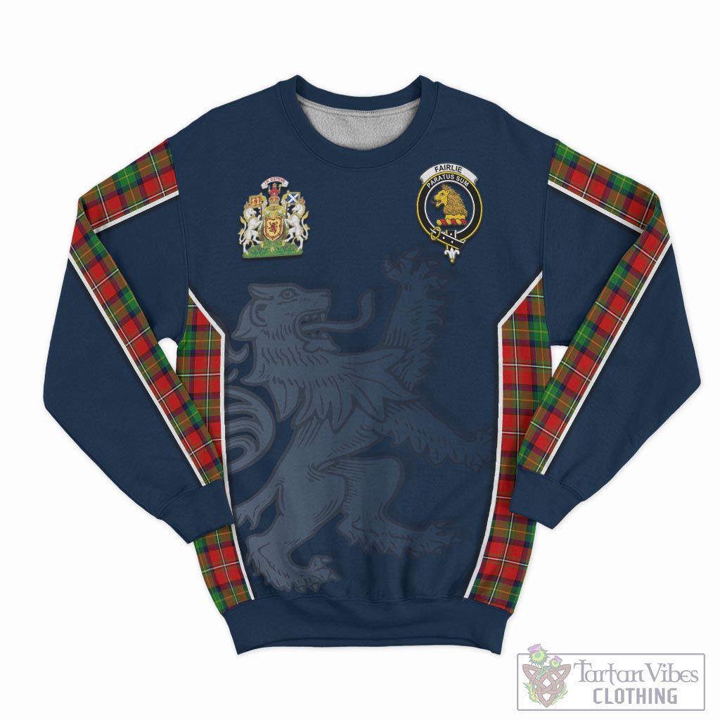 Tartan Vibes Clothing Fairlie Modern Tartan Sweater with Family Crest and Lion Rampant Vibes Sport Style