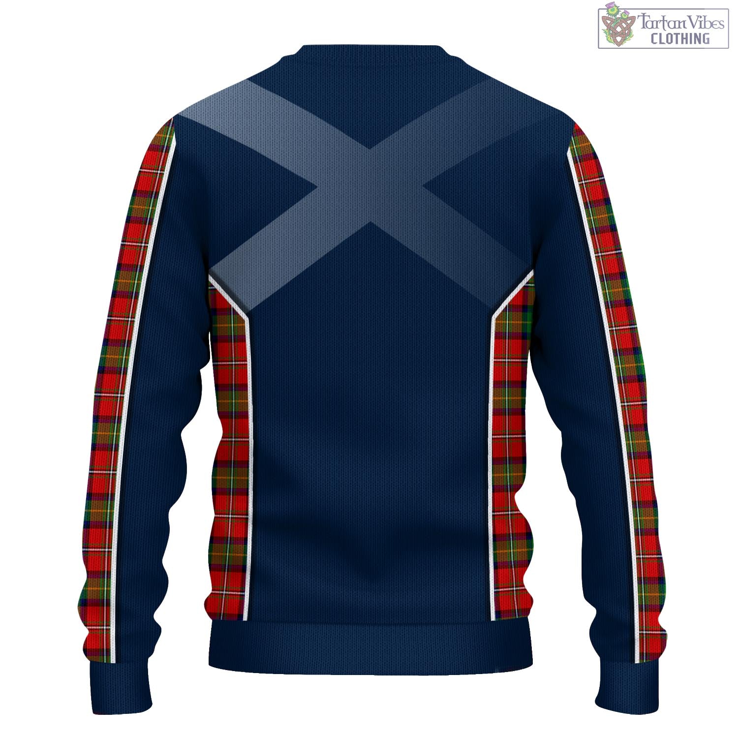 Tartan Vibes Clothing Fairlie Modern Tartan Knitted Sweatshirt with Family Crest and Scottish Thistle Vibes Sport Style