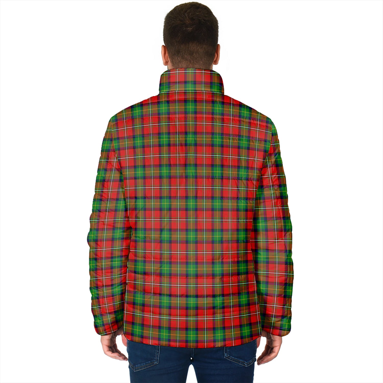 Fairlie Modern Tartan Padded Jacket with Family Crest - Tartanvibesclothing