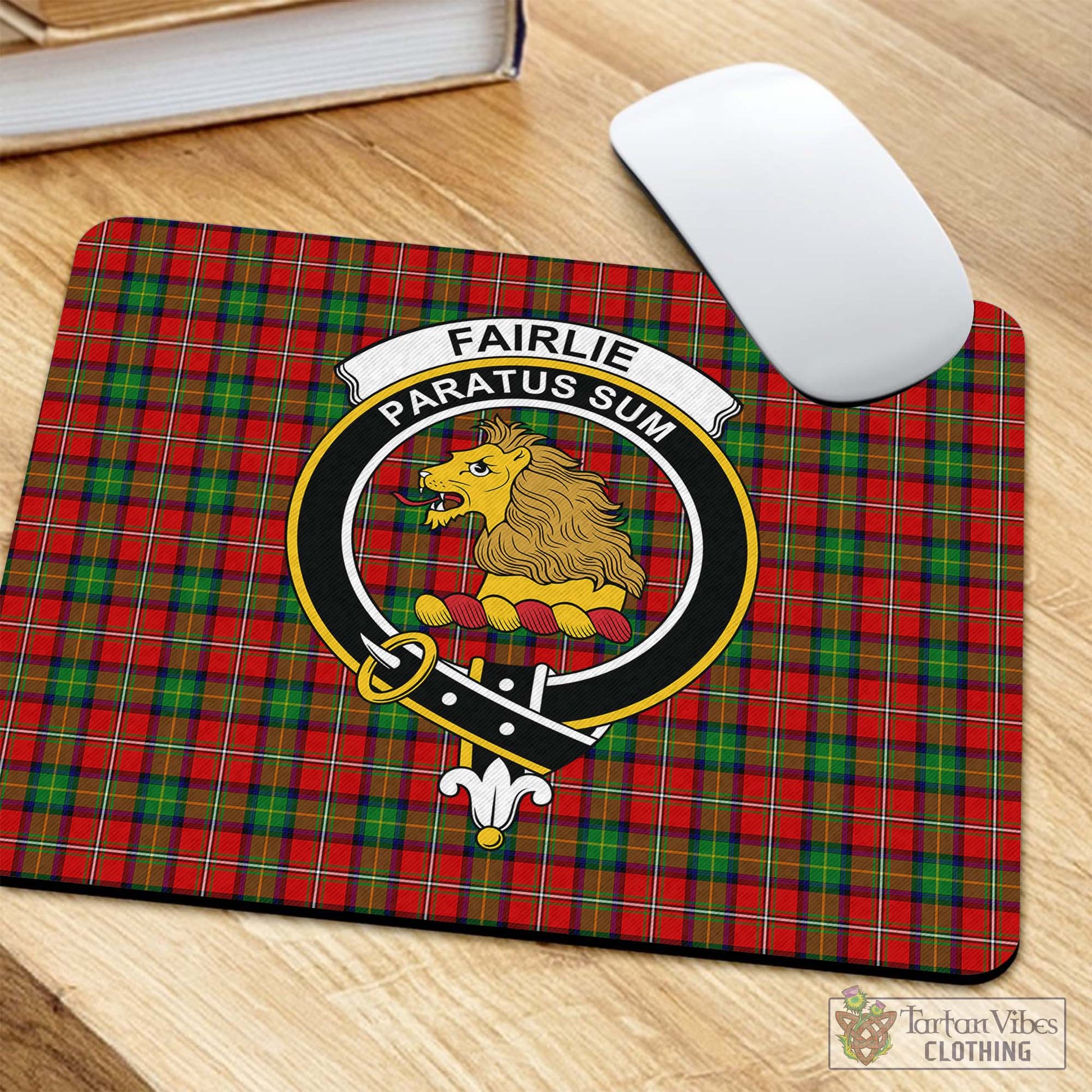 Tartan Vibes Clothing Fairlie Modern Tartan Mouse Pad with Family Crest