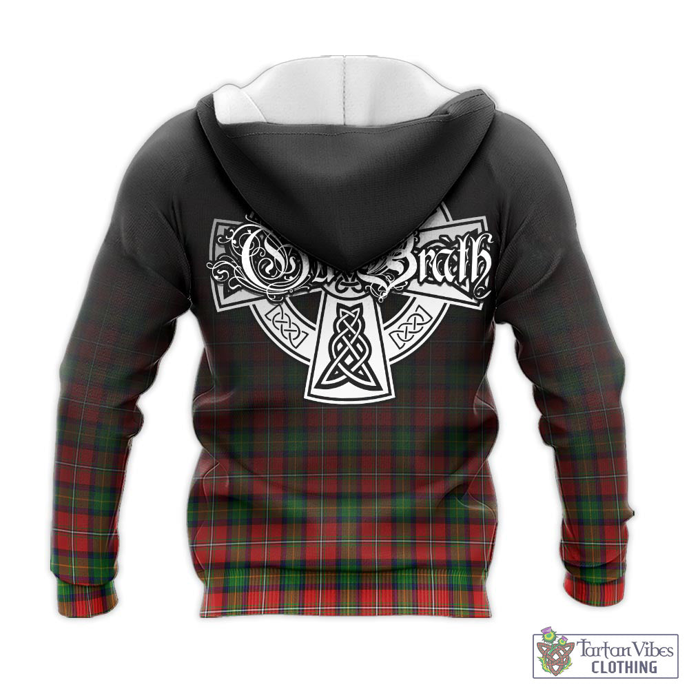 Tartan Vibes Clothing Fairlie Modern Tartan Knitted Hoodie Featuring Alba Gu Brath Family Crest Celtic Inspired