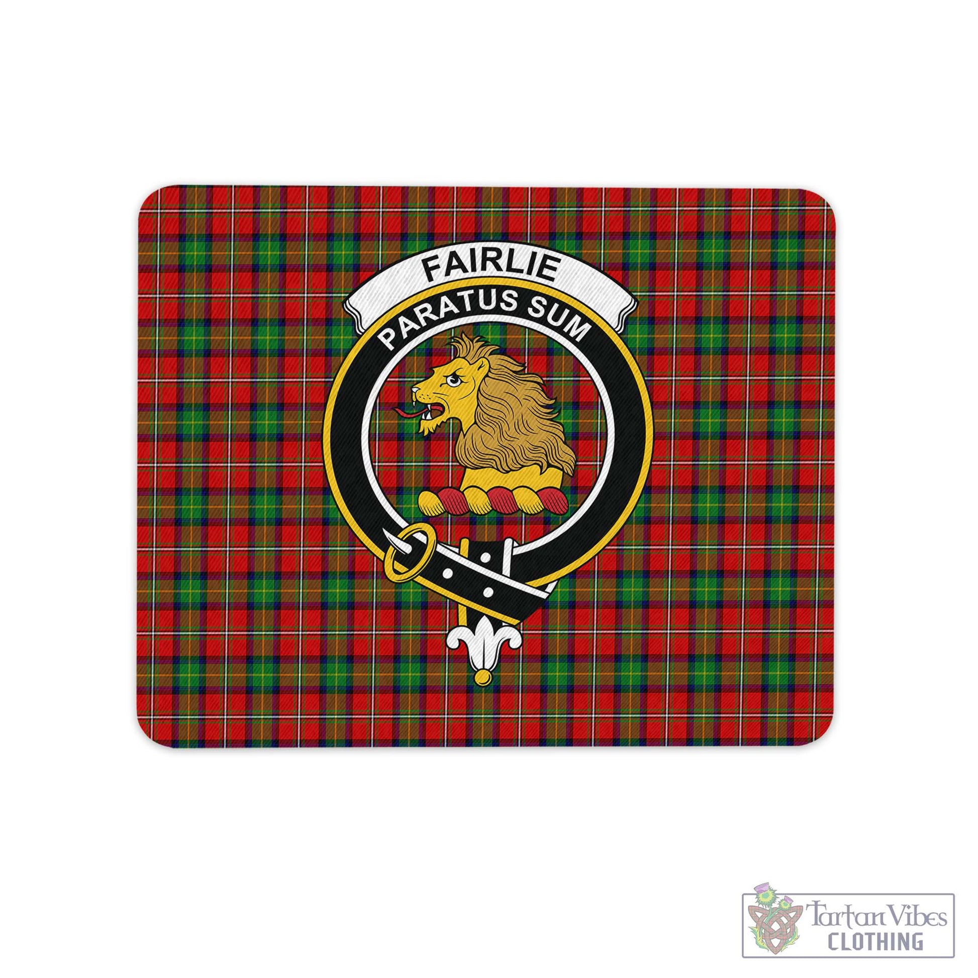 Tartan Vibes Clothing Fairlie Modern Tartan Mouse Pad with Family Crest