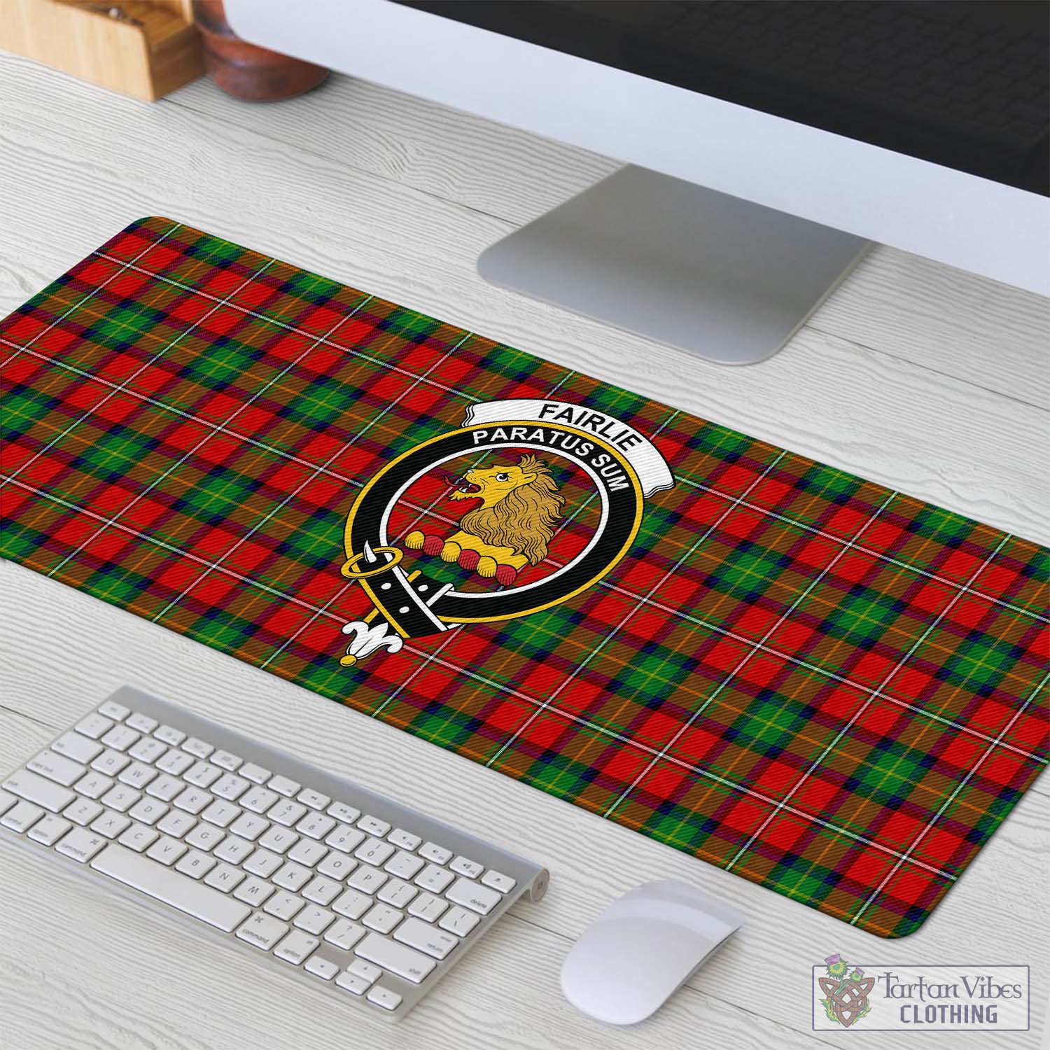 Tartan Vibes Clothing Fairlie Modern Tartan Mouse Pad with Family Crest