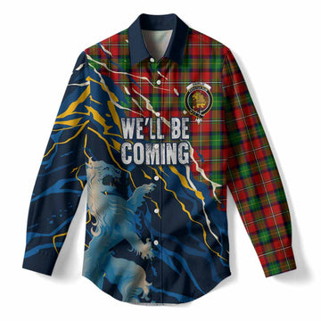 Fairlie Scotland Tartan Women Casual Shirt WC2026 Football - We'll Be Coming