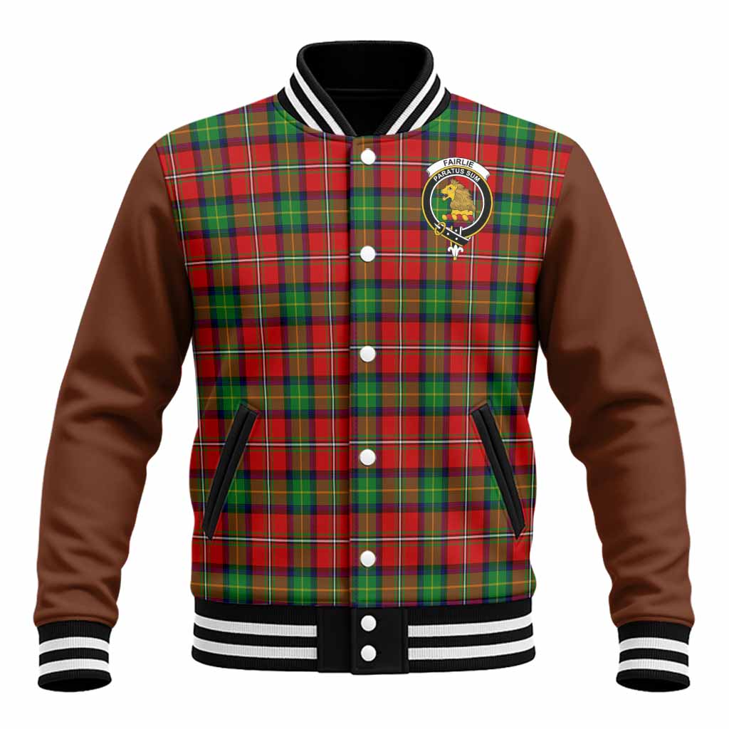 Fairlie Tartan Accent Baseball Jacket with Family Crest