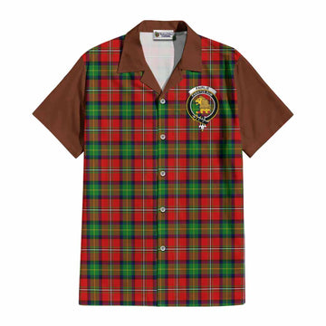 Fairlie Tartan Accent Cotton Hawaiian Shirt with Family Crest