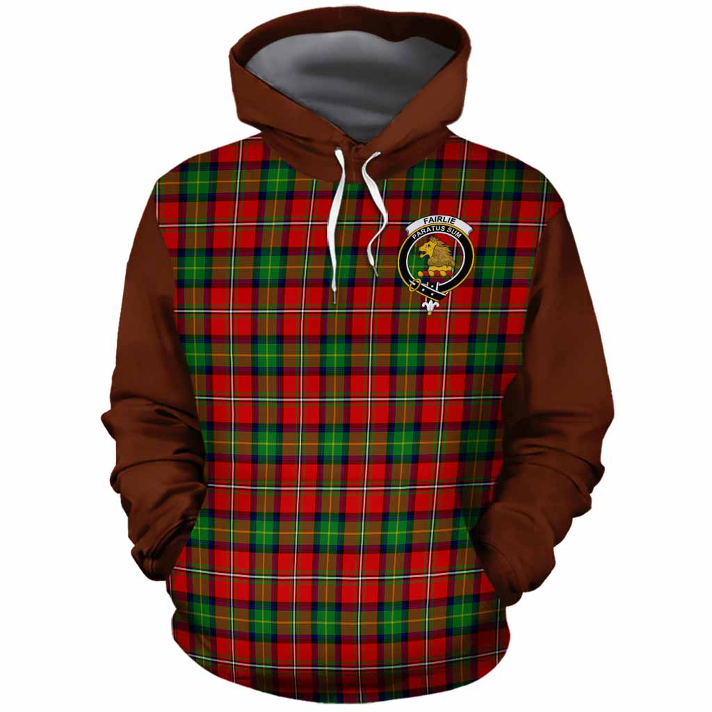 Fairlie Tartan Accent Cotton Hoodie with Family Crest