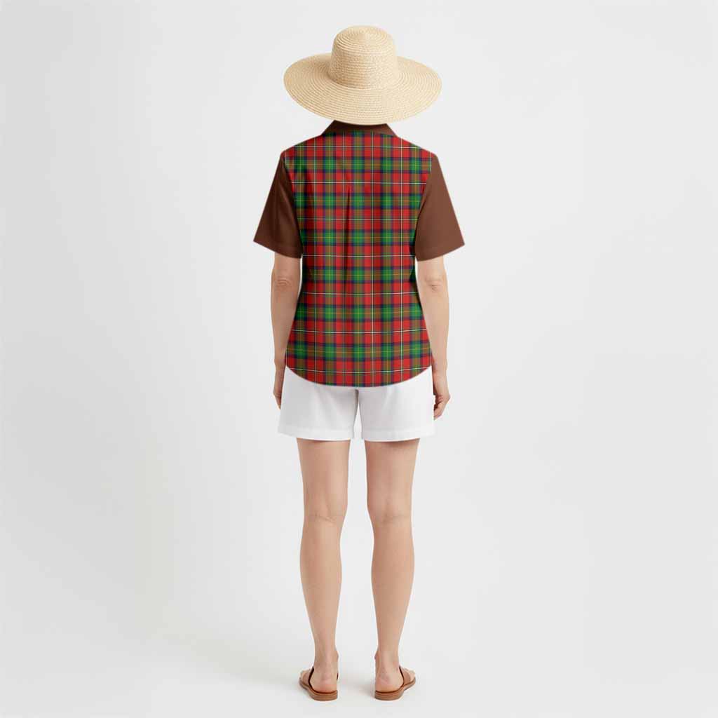 Fairlie Tartan Accent Hawaiian Shirt with Family Crest