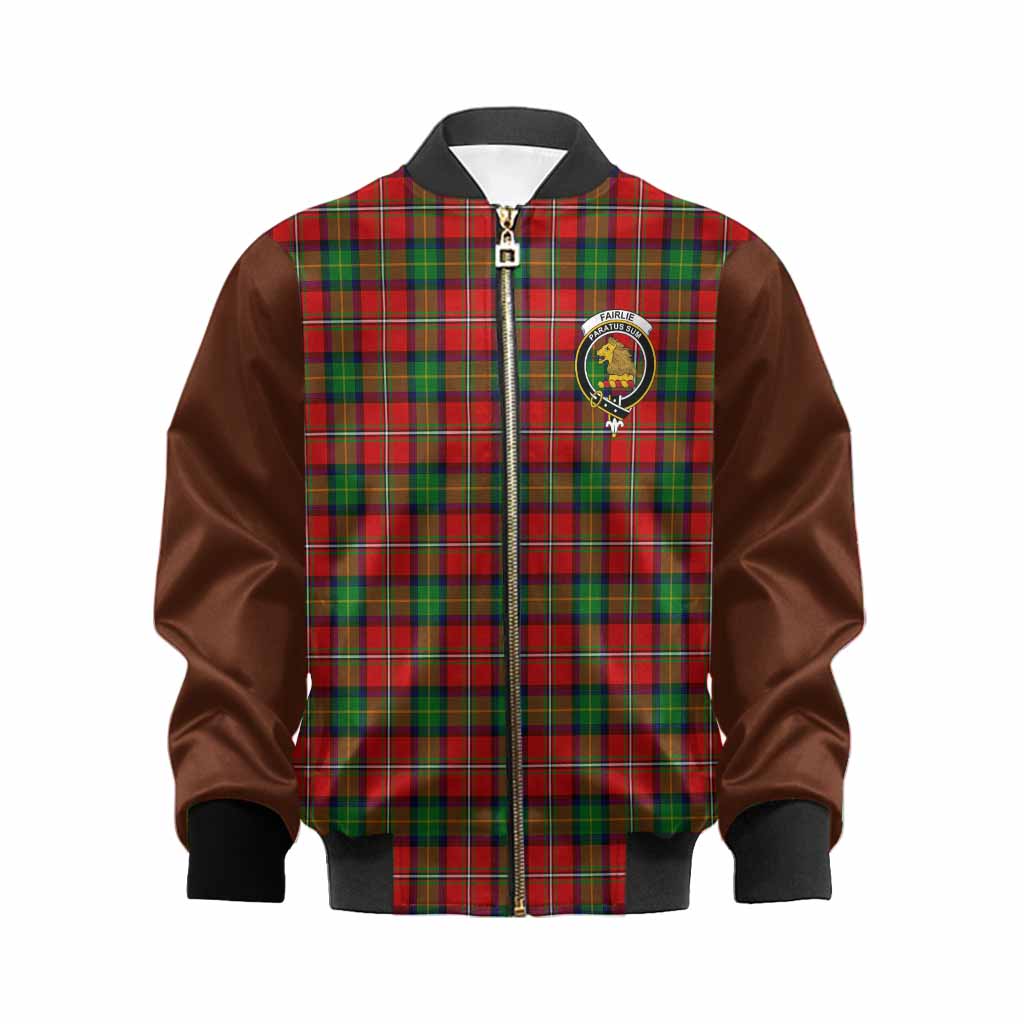 Fairlie Tartan Accent Kid Bomber Jacket with Family Crest