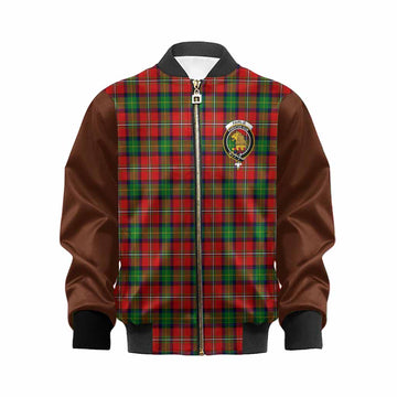 Fairlie Tartan Accent Kid Bomber Jacket with Family Crest