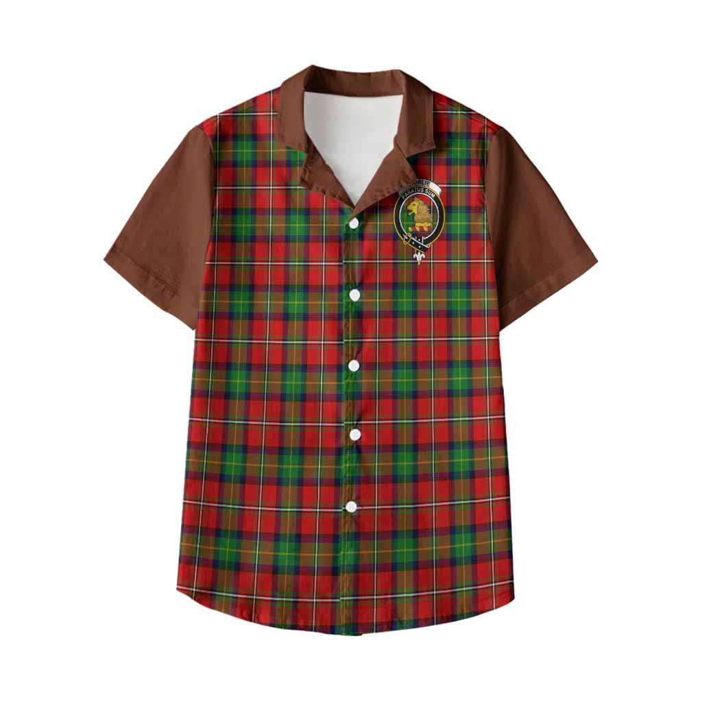 Fairlie Tartan Accent Kid Hawaiian Shirt with Family Crest