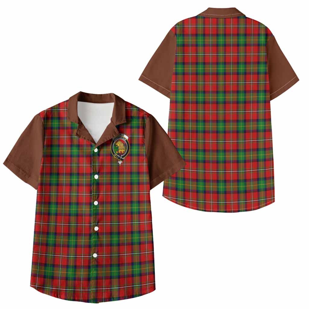 Fairlie Tartan Accent Kid Hawaiian Shirt with Family Crest