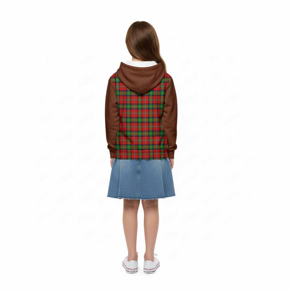 Fairlie Tartan Accent Kid Hoodie with Family Crest