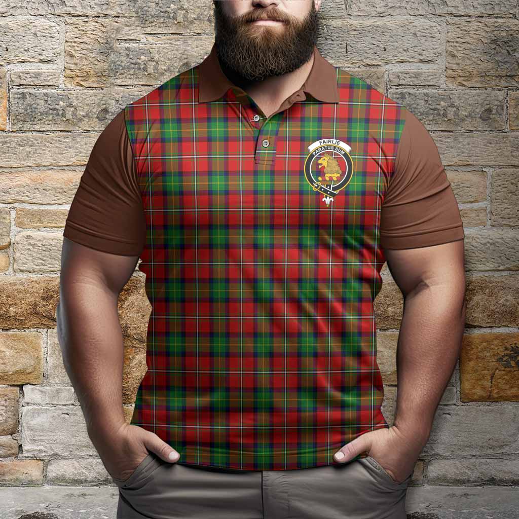 Fairlie Tartan Accent Polo Shirt with Family Crest