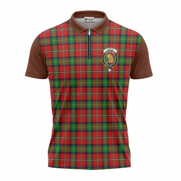 Fairlie Tartan Accent Zipper Polo Shirt with Family Crest
