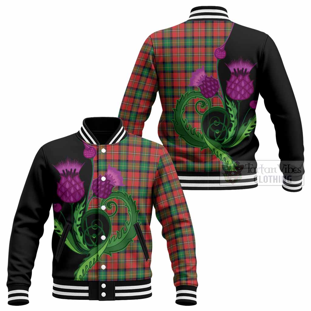 Fairlie Tartan Baseball Jacket Traditional Scottish Thistle