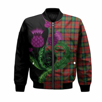 Fairlie Tartan Bomber Jacket Traditional Scottish Thistle