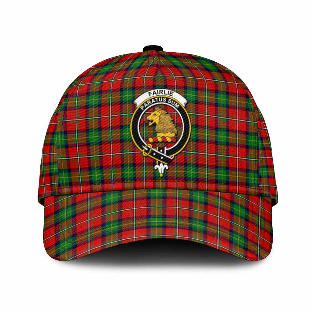Fairlie Tartan Classic Cap with Family Crest