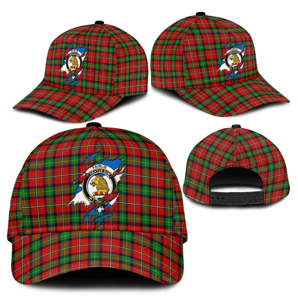 Fairlie Tartan Classic Cap with Family Crest In Me Style
