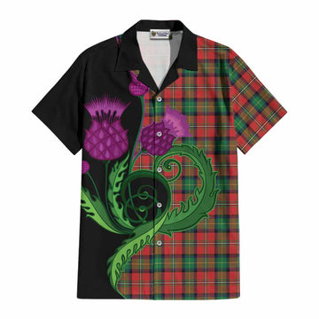 Fairlie Tartan Cotton Hawaiian Shirt Traditional Scottish Thistle
