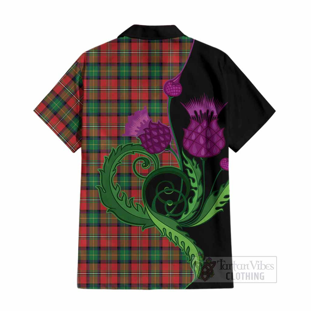 Fairlie Tartan Cotton Hawaiian Shirt Traditional Scottish Thistle