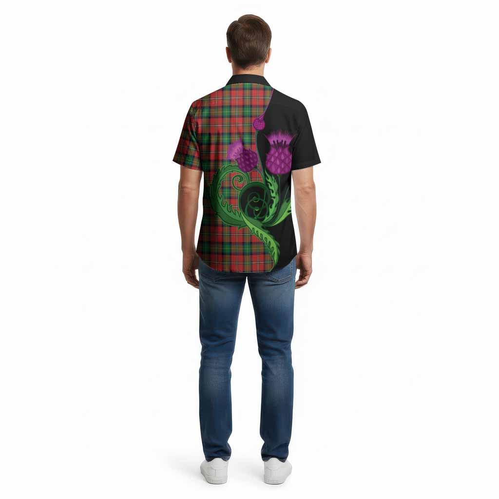 Fairlie Tartan Cotton Hawaiian Shirt Traditional Scottish Thistle