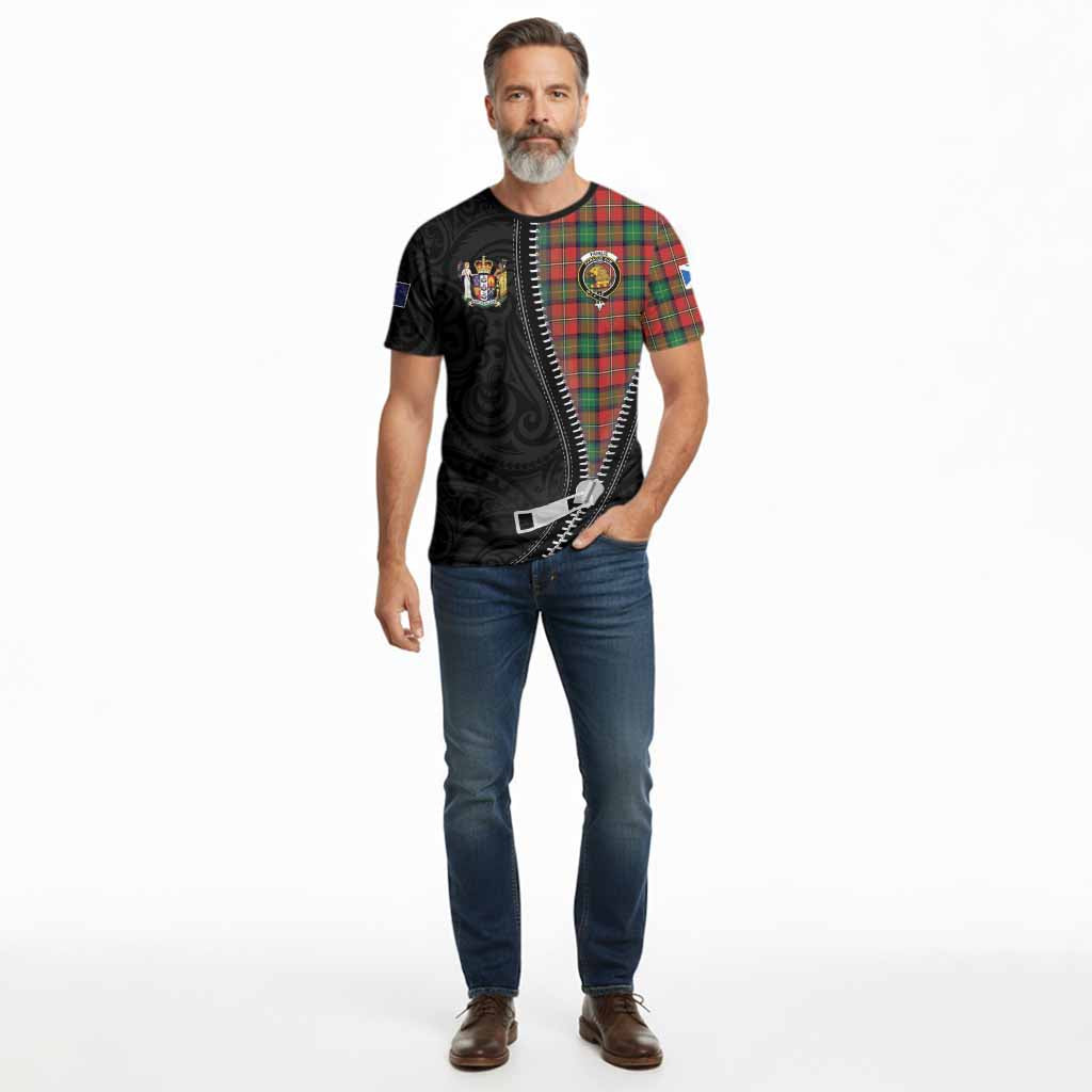 Fairlie Tartan Cotton T-shirt New Zealand Pattern Unique Zipper Stylized