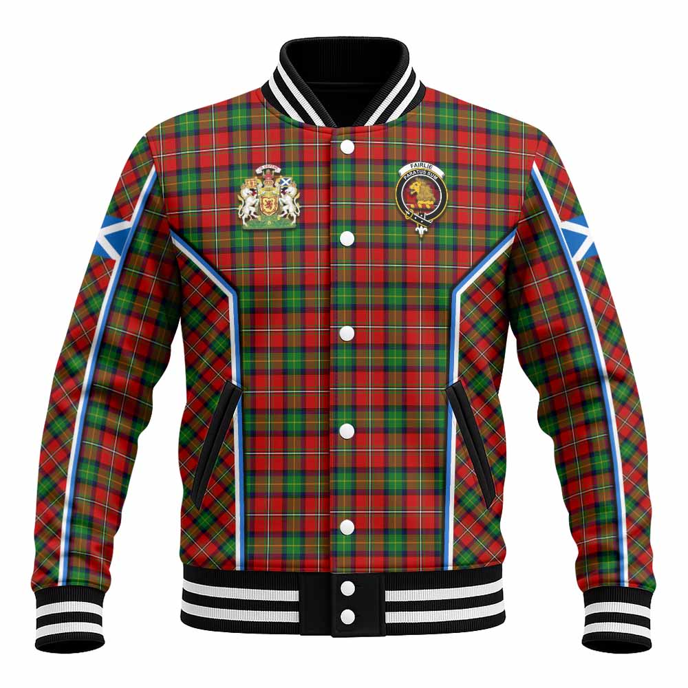 Fairlie Tartan Crest Baseball Jacket Scotland Coat of Arm Flag Style - Tartan Vibes Clothing