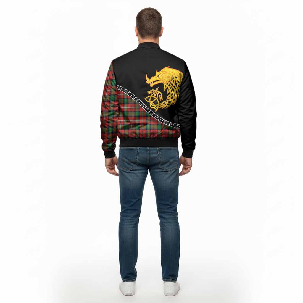 Fairlie Tartan Crest Bomber Jacket Legendary Dragon Knot Half Style