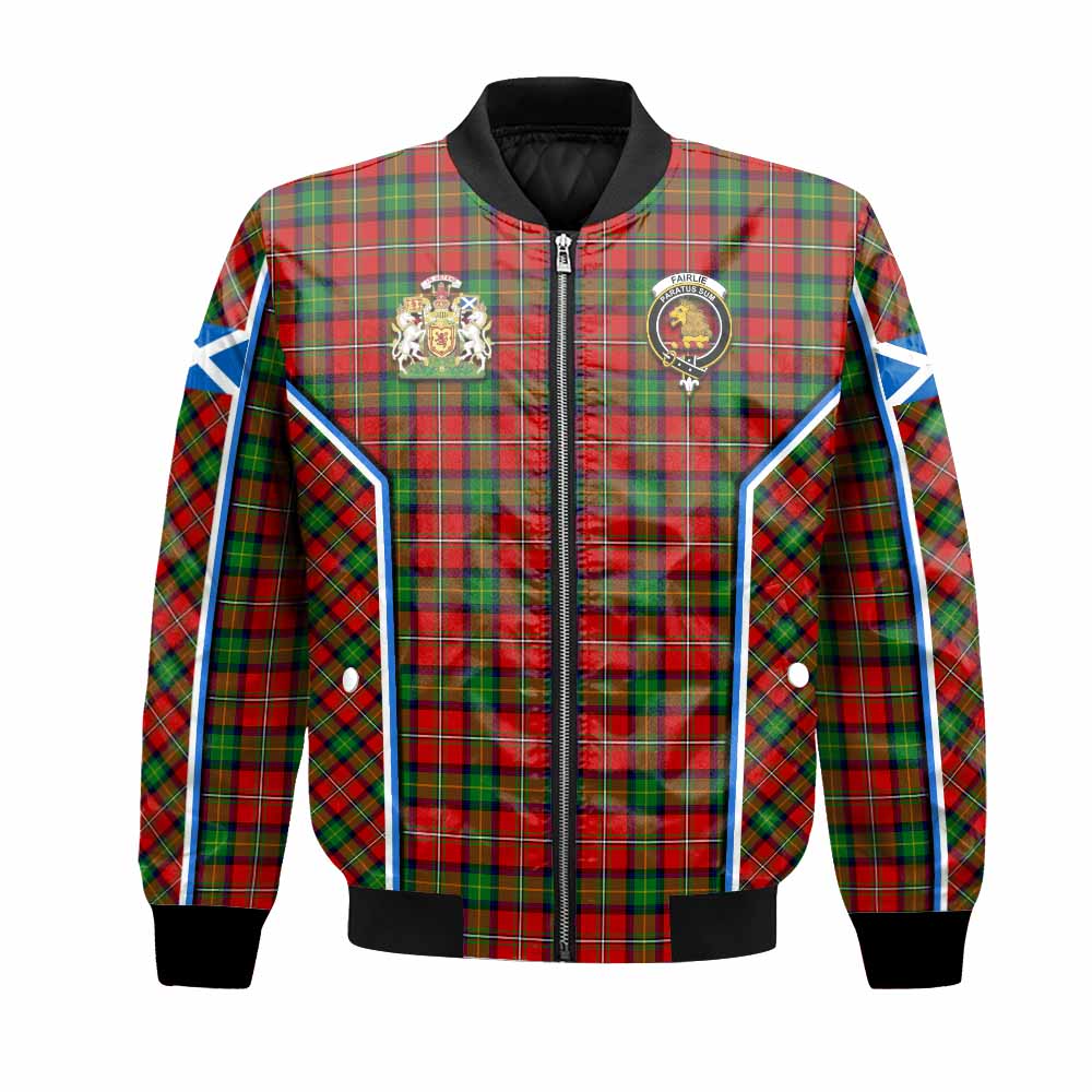 Fairlie Tartan Crest Bomber Jacket Scotland Coat of Arm Flag Style - Tartan Vibes Clothing