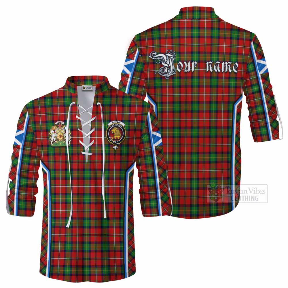 Fairlie Tartan Crest Ghillie Kilt Shirt Scotland Coat of Arm Flag Style - Tartan Vibes Clothing