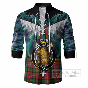 Fairlie Tartan Crest Ghillie Shirt New Zealand Maori Korowai Cloak