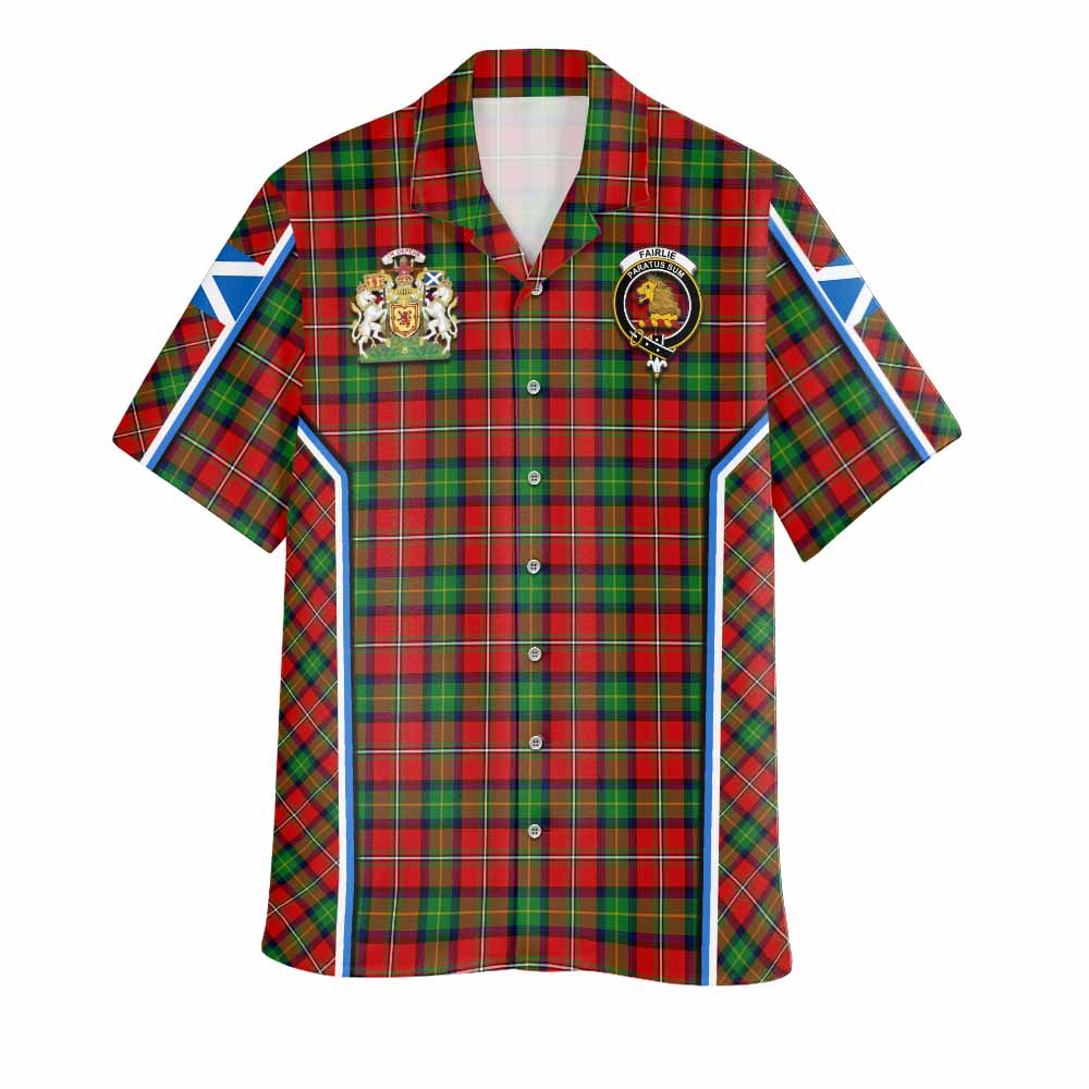 Fairlie Tartan Crest Hawaiian Shirt Scotland Coat of Arm Flag Style - Tartan Vibes Clothing
