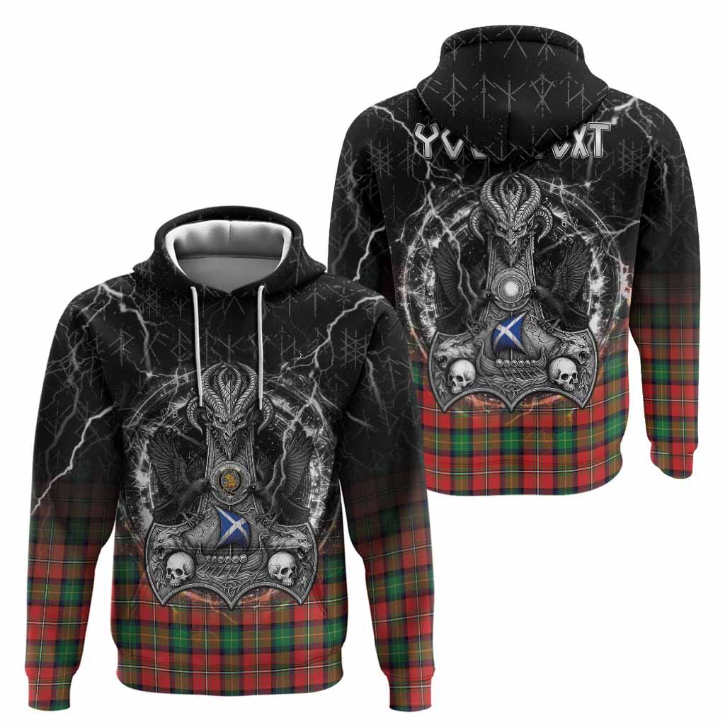 Fairlie Tartan Crest Hoodie Celtic Odin's Raven Legacy