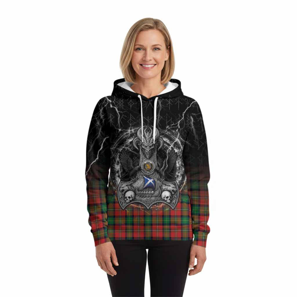 Fairlie Tartan Crest Hoodie Celtic Odin's Raven Legacy