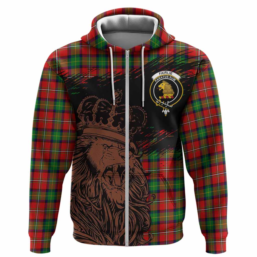 Fairlie Tartan Crest Hoodie Crowned Lion Heritage Style