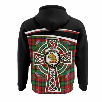Fairlie Tartan Crest Hoodie Scottish Thistle Celtic Cross Alba Gu Brath
