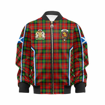 Fairlie Tartan Crest Kid Bomber Jacket Scotland Coat of Arm Flag Style - Tartan Vibes Clothing